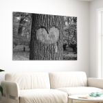 Πίνακας σε καμβά Καρδιά στο δέντρο Heart on tree (με όνομα) Καμβάς τελαρωμένος Όψη 3