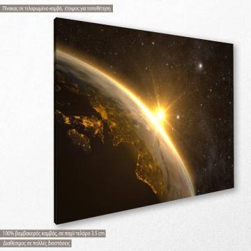 Canvas print Planet Earth with a spectacular sunrise 2