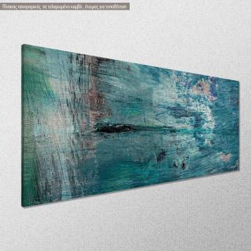 Πίνακας σε καμβά Blue abstract πανοραμικός Καμβάς τελαρωμένος Όψη 1 2