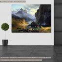 Canvas print Indians spear fishing, Bierstadt