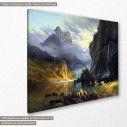 Canvas print Indians spear fishing, Bierstadt, side