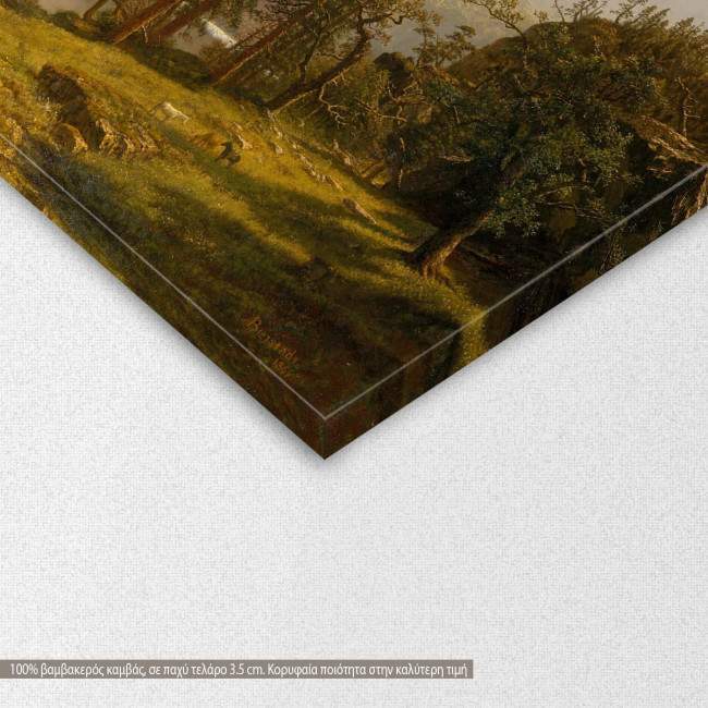 Canvas print Merced river, Yosemite valley, Bierstadt A., detail