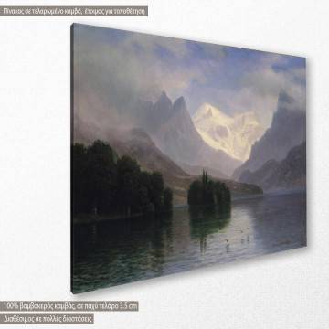 Πίνακας ζωγραφικής Mountain scene, Bierstadt A., αντίγραφο σε καμβά 2