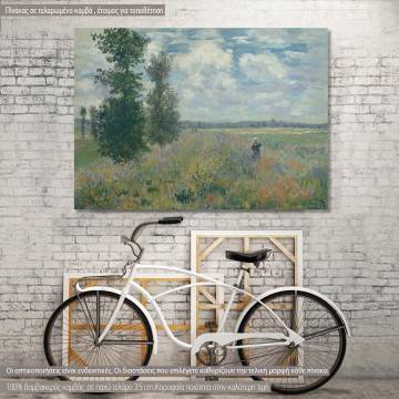 Πίνακας ζωγραφικής Poppy fields near Argenteuil, Monet, αντίγραφο σε καμβά