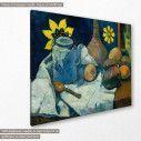 Canvas print Still Life with teapot and fruit, Gauguin P., side
