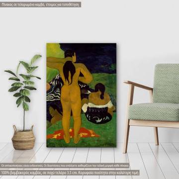 Canvas print Tahitian women bathing, Gauguin P.