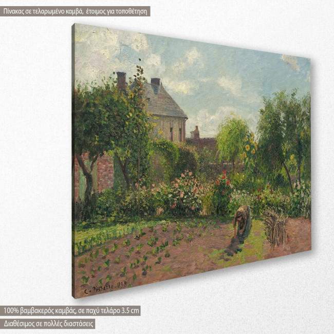 Canvas print The artist's garden at Eragny, Pissarro C, side