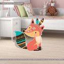 Wooden figure printed Tribal fox
