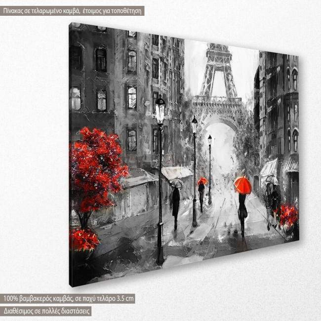 Canvas print Street view of Paris, side