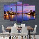 Canvas print London skyline sunset City Hall five panels
