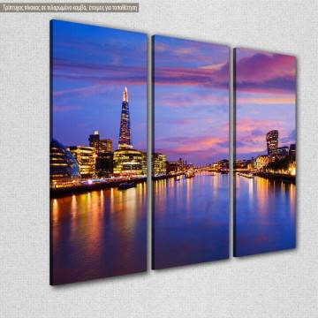 Canvas print  London skyline sunset City Hall,  3 panels 2