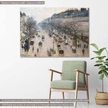 Canvas print The boulevard Montmartre at night, Pissarro C.
