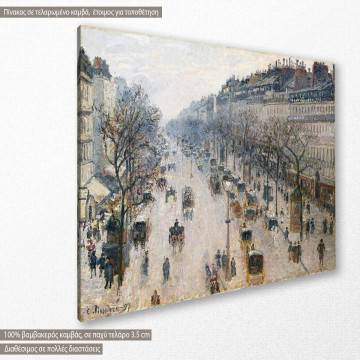 Canvas print The boulevard Montmartre at night Pissarro C. Framed canvas View 1 2