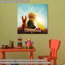Kids canvas print Little prince and fox square