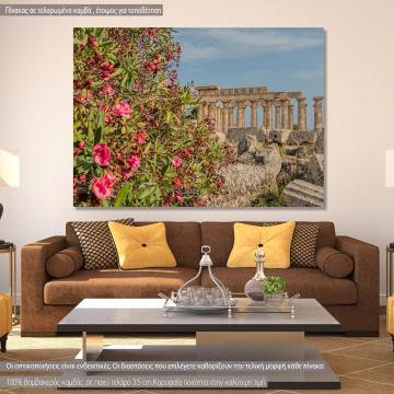 Πίνακας σε καμβά αρχαία ελληνική πόλη, Selinunte, Sicily, ancient Greek city