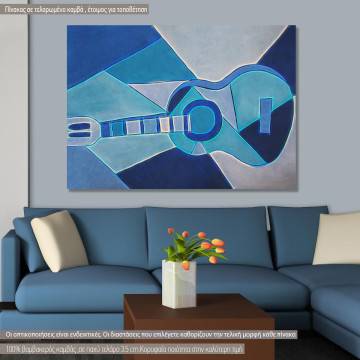 Blue guitar reart (original by P. Picasso) πίνακας σε καμβά