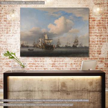 Canvas print The captured four, van de Velde II Willem