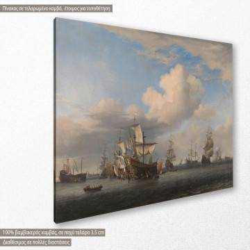 Canvas print The captured four, van de Velde II Willem 2