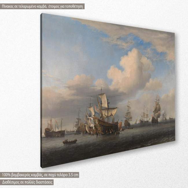 Canvas print The captured four, van de Velde II Willem, side