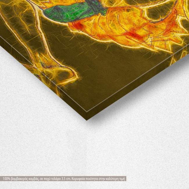 Canvas print The green stocking reart (original by E. Schiele), reproduction, detail