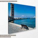 Canvas print Rhodes port, side