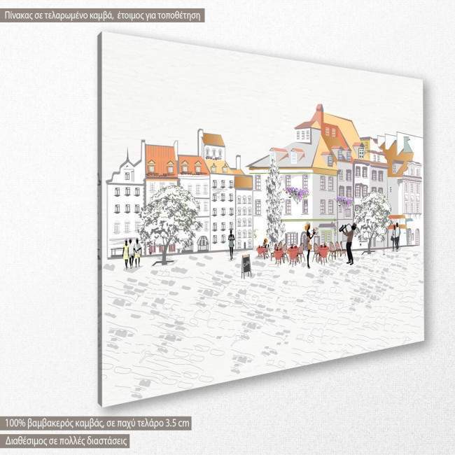 Canvas print Street views in the old city II, side