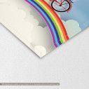 Kids canvas print Bicycle at rainbow