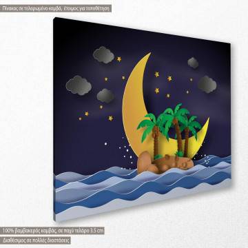 Πίνακας παιδικός σε καμβά Island in the midnight 2