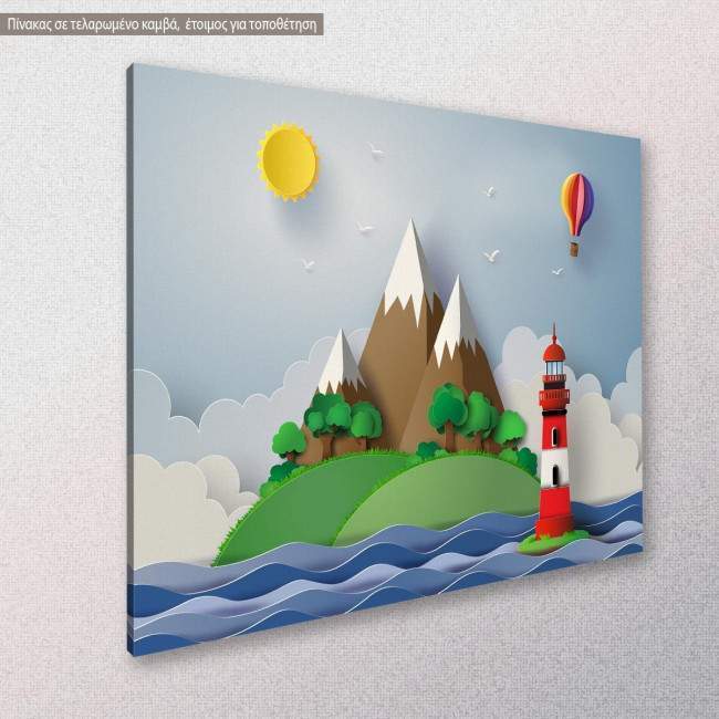 Light house, παιδικός - βρεφικός πίνακας σε καμβά, κοντινό