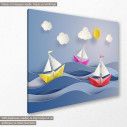 Kids canvas print Paper boats