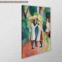 Canvas print Three girls in yellow straw hats, Macke A., side