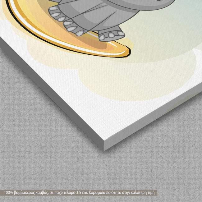 Kids canvas print At moon,  Hippo, stars with name