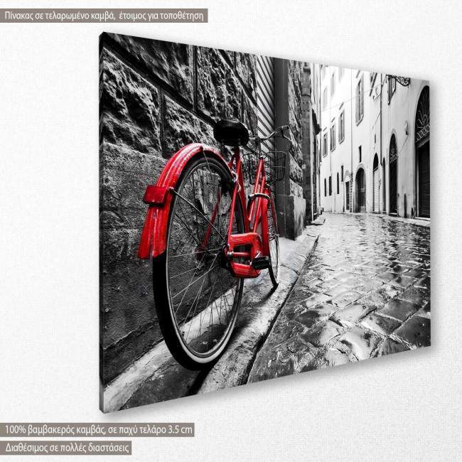 Canvas print Red bicycle, side