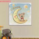 Kids canvas print At moon, mouse,  stars with name