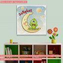 Kids canvas print At moon, frog, with star swith name