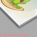 Kids canvas print At moon, frog, with star swith name