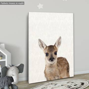 Πίνακας παιδικός σε καμβά Ελαφάκι (fawn) 2