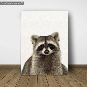 Πίνακας παιδικός σε καμβά Ρακούν (raccoon)