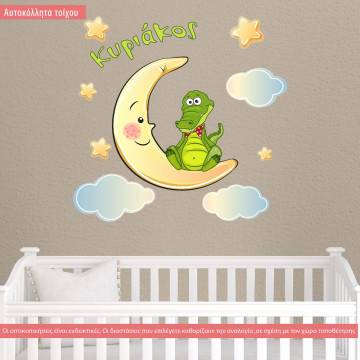 Kids wall stickers At moon croc