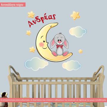 Kids wall stickers At moon rabbit