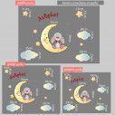 Kids wall stickers At moon rabbit