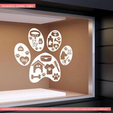 Wall sticker pet shop Dog paw