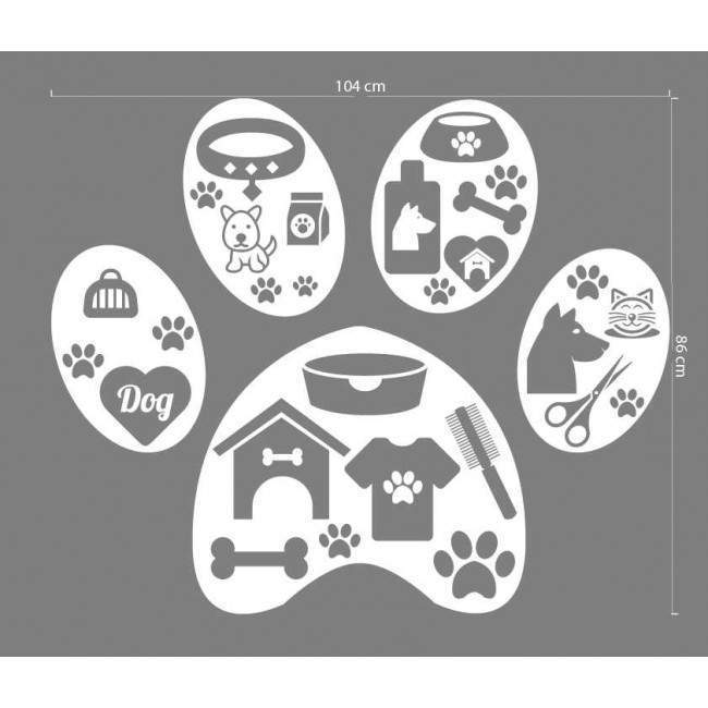 Wall sticker pet shop Dog paw