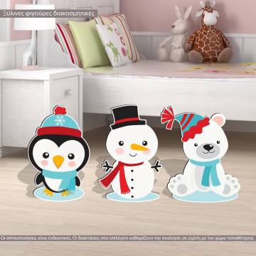 Wooden figure printed Animal friends