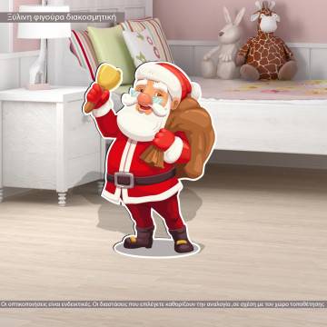 Wooden figure printed Santa