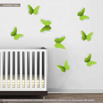 Wall stickers Set Two colors Butterflies green