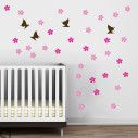 Kids wall stickers Butterfly Blowing Cherry dark brown, additional stickers