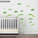 Kids wall stickers Beads of green islets and grass