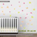 Kids wall stickers Butterflies , birds,  flowers and grass