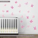Kids wall stickers butterflies pink